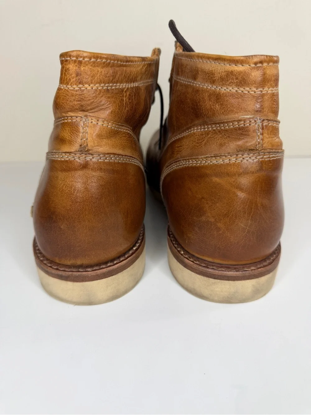 Bed Stu Cobbler Series Men’s Size 13M Lace Up Ankle Boots Distressed Brown